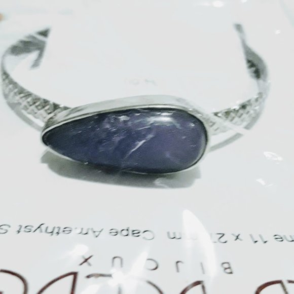 đź›’3 for $15 Sale!! Red Velvet Bijoux Genuine Cape Amethyst Stone Open Bracelet - Picture 1 of 4